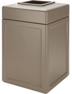 New Commercial Outdoor Trash Can Beige 38 Gallon Garbage Can Easy 