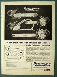 1958 Remington 4 Model Chain Saw Ad GL 7s and SL 5