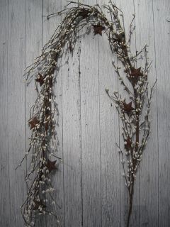 Foot Long Primitive Cream Pip Berry and Star Garland