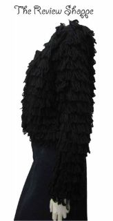 525 America Black Yarn Knit Shag Wool/Cashmere Blend Jacket NWT Org. $ 