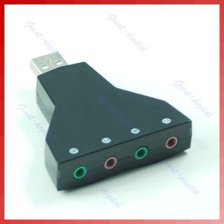 New Virtual 7 1 CH Channel USB 2 0 3D Audio Sound Card Adapter Mic 