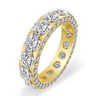00ct Round Cut Diamond Eternity F VS1 Wedding Band Ring 14k Gold 
