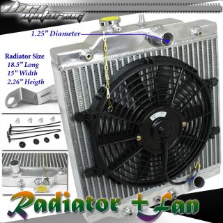 60mm 3 Row Core MT Aluminum Radiator 12Electric Fan DC