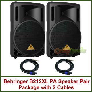 Behringer B212XL 800W 2 Way PA Speaker System (Pair) W/ Speakon Cables 