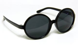   Retro Style Extra Large Huge Round Black Frame Sunglasses