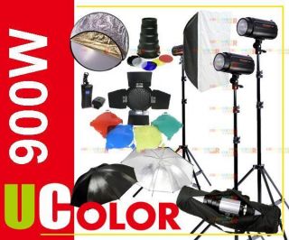 900W Strobe Studio Flash Light Kit Lighting Set 3 x 300W B2