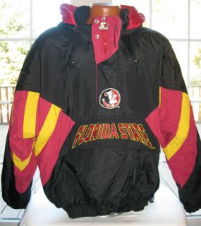 90s Starter Heavy Winter Florida State FSU Hooded Pullover Jacket XL 