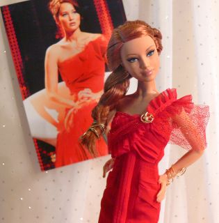    Everdeen HUNGER GAMES Girl on Fire Dress OOAK Doll Jennifer Lawrence