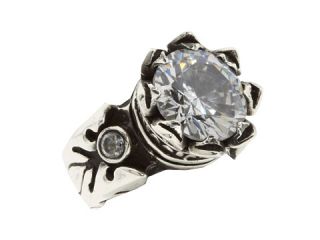 King Baby Studio 13mm Crown Ring with Clear CZ Stone    