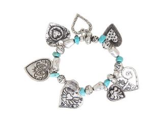 nocona multi heart charm turquoise bracelet $ 10 00 nocona
