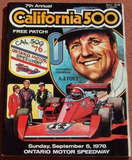 1976 California 500 Indy Car Program Ontario A J Foyt