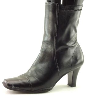 A2 By AEROSOLES Black Synthetic Zip Up Fashion Heeled Ankle Boots 