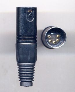 Pin Male XLR Plug Black Connector DMX Intercom Headset