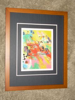 Foyt 1977 Indy 500 Victory Framed Image by Leroy Neiman
