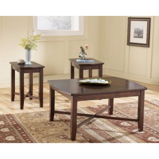 ASHLEY   ABRAM BROWN FINISH 3IN1 PACK TABLE FURNITURE – FREE 