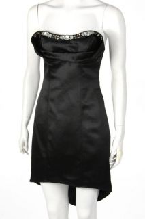 New ABS by Allen Schwartz Beaded Strapless Dress Black US Size 4 