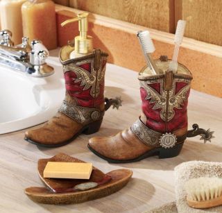 western cowboy boots hat bathroom accessories set dress up your 
