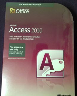 New Microsoft Access 2010 Academic Edition Genuine SEALED