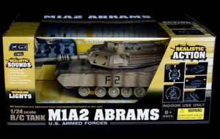 M1A2 Abrams Tank Radio Control 27MHz 1 24 Scale R C XQ
