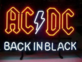 AC DC Back in Black Beer Bar Pub Neon Light Sign K29