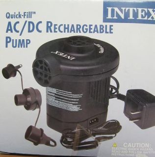 Intex 110 120 Volt AC DC Rechargeable Quick Fill Electric Pump 12volt 