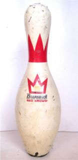 VINTAGE BRUNSWICK RED CROWN BOWLING PIN ABC APPROVED NO. 5 PLASTIC 