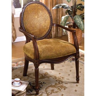 antique dark oak finish solid wood accent chair
