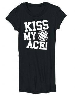 Volleyball Kiss My Ace Juniors Long T Shirt Free SHIP