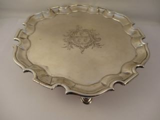   II Solid Silver Salver Tray Dated 1742 by Robert Abercromby