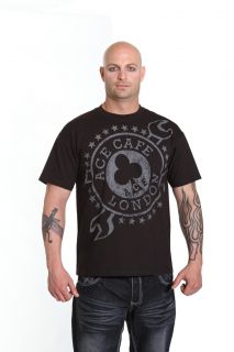 Lucky 13 Ace Cafe London Wrench Logo Official Shirt Motorcycle Shirt 