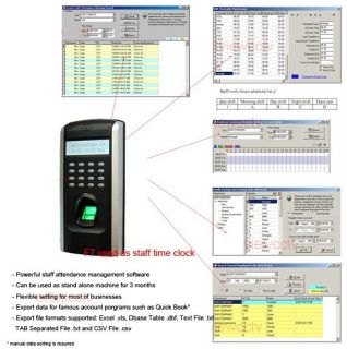 ZKsoftware Fingerprint Access Control Door Lock Staff Time Clock TCP 