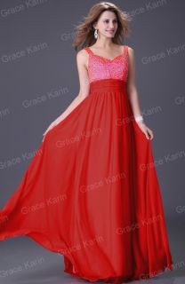 Sexy Beaded Chiffon Long Formal Prom Party Ball Cocktail Evening Dress 