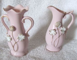 Acme China Pink Flowered Vases Made in Japan