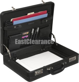 New Delsey Expandable Lightweight Leather Helium Business Attache 