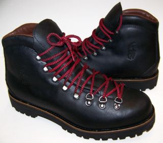 Polo Ralph Lauren Acworth Black Oiled Calf Leather Boots Mens Sz 10 5 