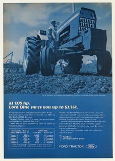 1969 Ford Blue 105 HP 8000 All Purpose Tractor Print Ad