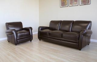 Adelina Contemporary Modern Leather Sofa 2 Chairs Set