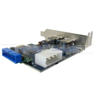   PCI Express to 2 USB 3 0 One 20PINS USB 3 0 Adapter Card Win7