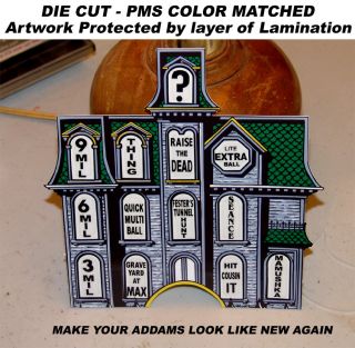 Addams Family Pinball Machine Mansion Insert Decal Overlay