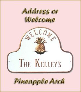 Pineapple Welcome Plaque or Address Sign Personalized
