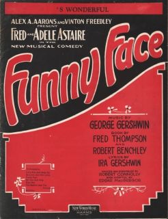 1927 Funny Face Theatre Song Adele Fred Astaire Musical Comedy George 
