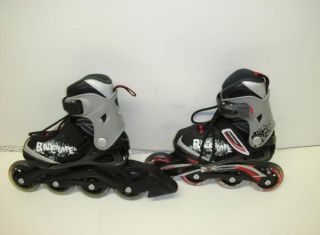   Boys Phaser Adjustable Inline Skates Black Red 11J 1