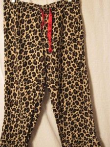 Adonna Flannel Sleep/Lounge Pants Sz Large ANIMAL PRINT Pants ~ Kitty 