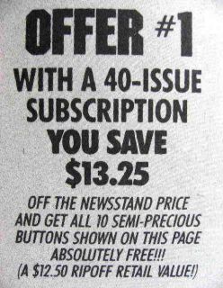 Mad Magazine Who Needs You  Promo Pinback Button 1987