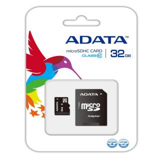 ADATA 32GB Micro SDhc Class 10 Fast Memory Card with SD Adapter 