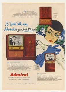 1953 Admiral Model 322DX16 221DX26L 121DX11 TV Print Ad