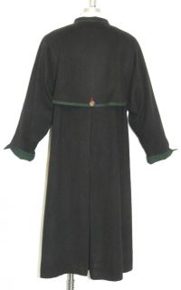 Admont Women Black Boiled Wool Gorsuch Overcoat Coat XL