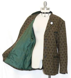 Admont Green Wool Tweed Bavaria Women Gorsuch Dress Suit Jacket Coat 