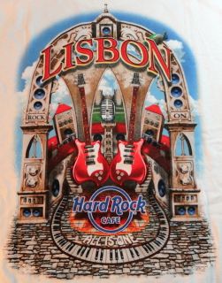 Hard Rock Cafe Lisbon 2011 White City Tee Shirt 2X XXL Pre Production 