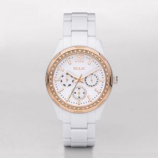 RELIC by Fossil White Rose Gold Crystal Multifunction Watch ZR15626 